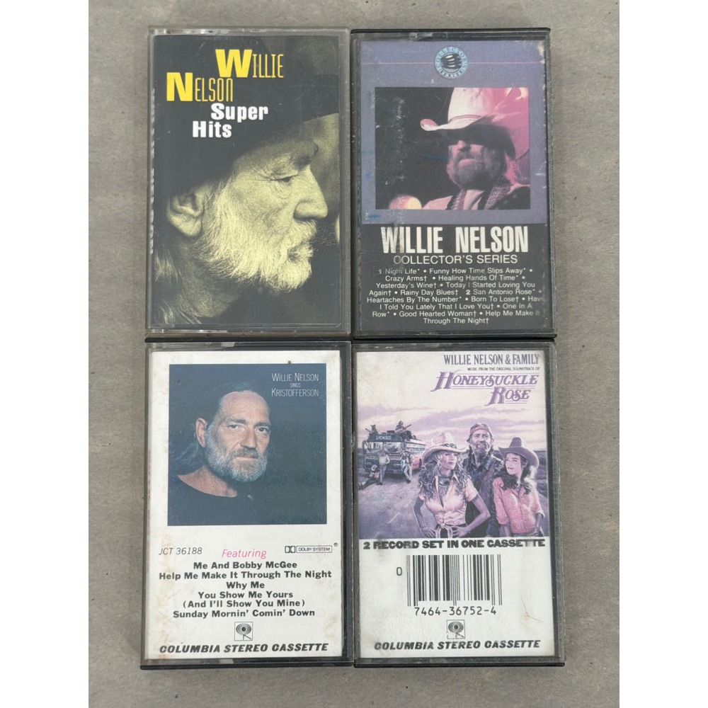 Willie Nelson Cassette Tape‎ Lot Super Hits Honeysuckle Rose Sings Kristofferson